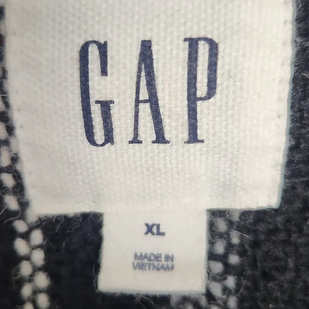 GAP Blazer Womens XL Black Wool Blend Hook and Eye Closure Pockets Academia